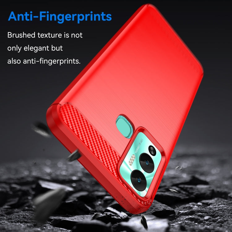 For Infinix Hot 12 Play Brushed Texture Carbon Fiber TPU Phone Case