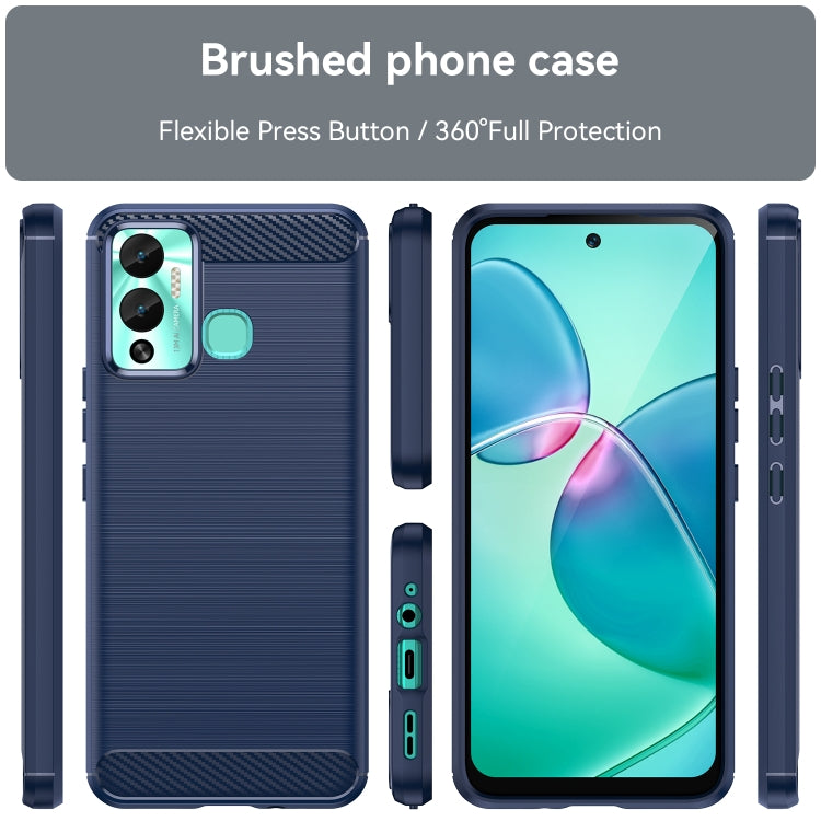 For Infinix Hot 12 Play Brushed Texture Carbon Fiber TPU Phone Case