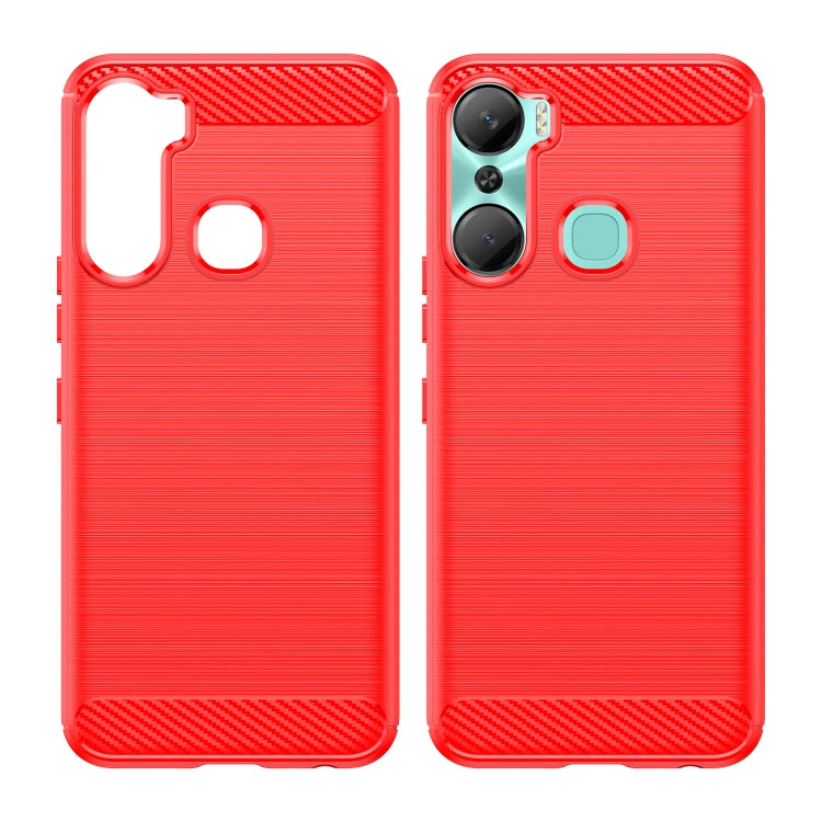 For Infinix Hot 12 Pro Brushed Texture Carbon Fiber TPU Phone Case