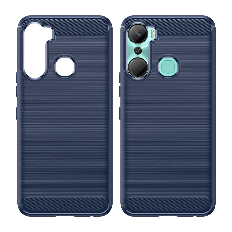 For Infinix Hot 12 Pro Brushed Texture Carbon Fiber TPU Phone Case