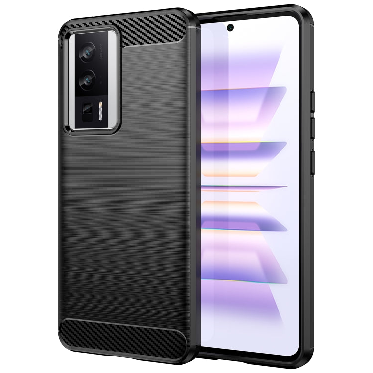 For Xiaomi Redmi K60 Pro Brushed Texture Carbon Fiber TPU Phone Case