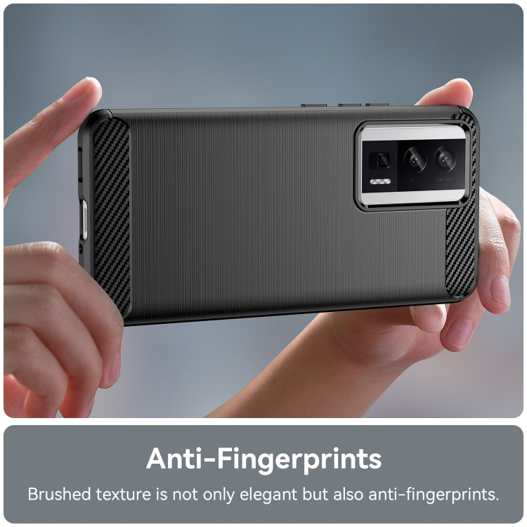 For Xiaomi Redmi K60 Pro Brushed Texture Carbon Fiber TPU Phone Case