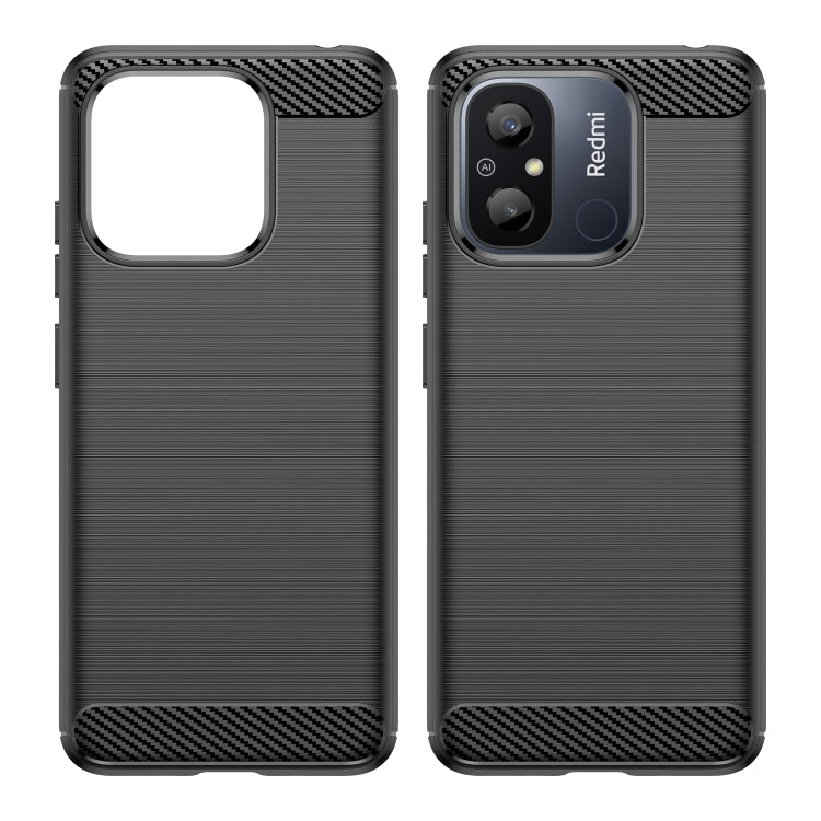 For Xiaomi Redmi 12C Brushed Texture Carbon Fiber TPU Phone Case