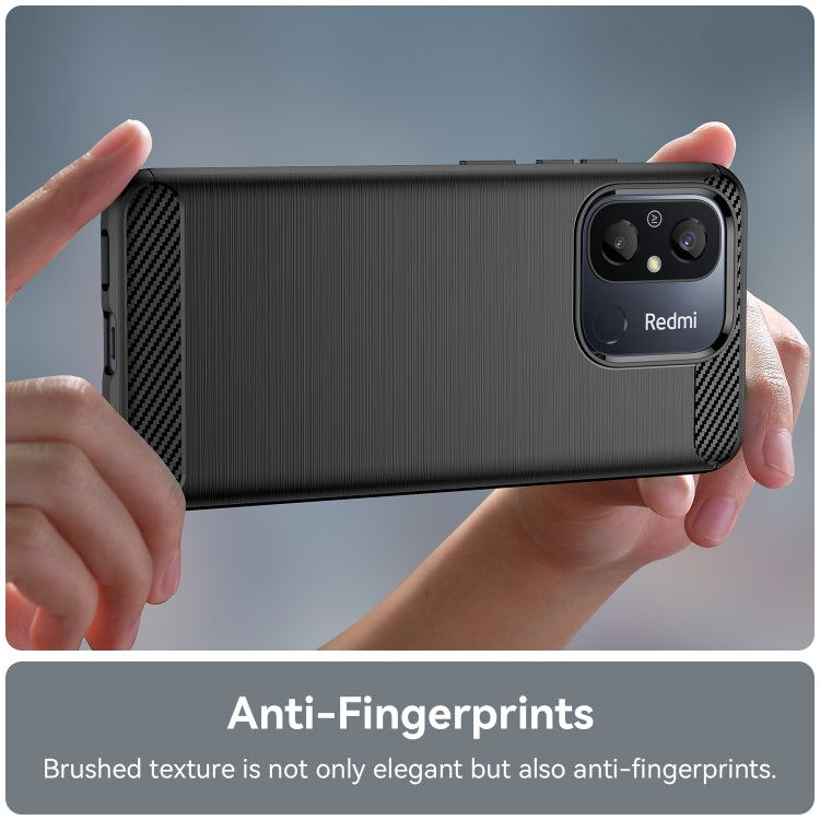 For Xiaomi Redmi 12C Brushed Texture Carbon Fiber TPU Phone Case