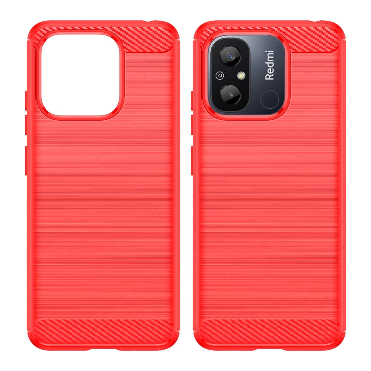 For Xiaomi Redmi 12C Brushed Texture Carbon Fiber TPU Phone Case