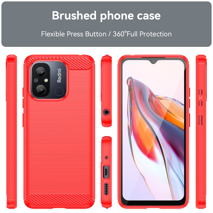 For Xiaomi Redmi 12C Brushed Texture Carbon Fiber TPU Phone Case