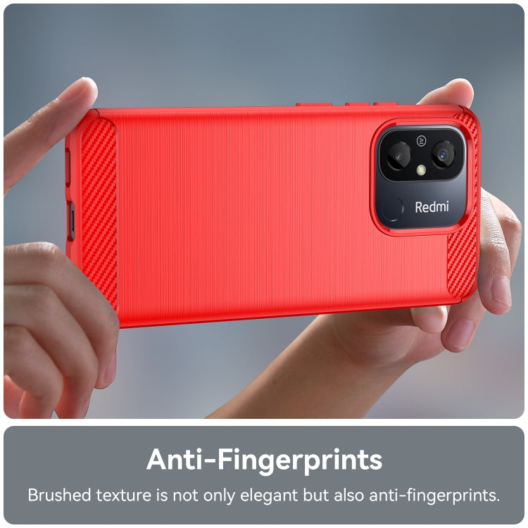 For Xiaomi Redmi 12C Brushed Texture Carbon Fiber TPU Phone Case