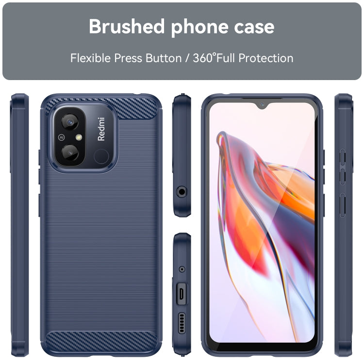 For Xiaomi Redmi 12C Brushed Texture Carbon Fiber TPU Phone Case
