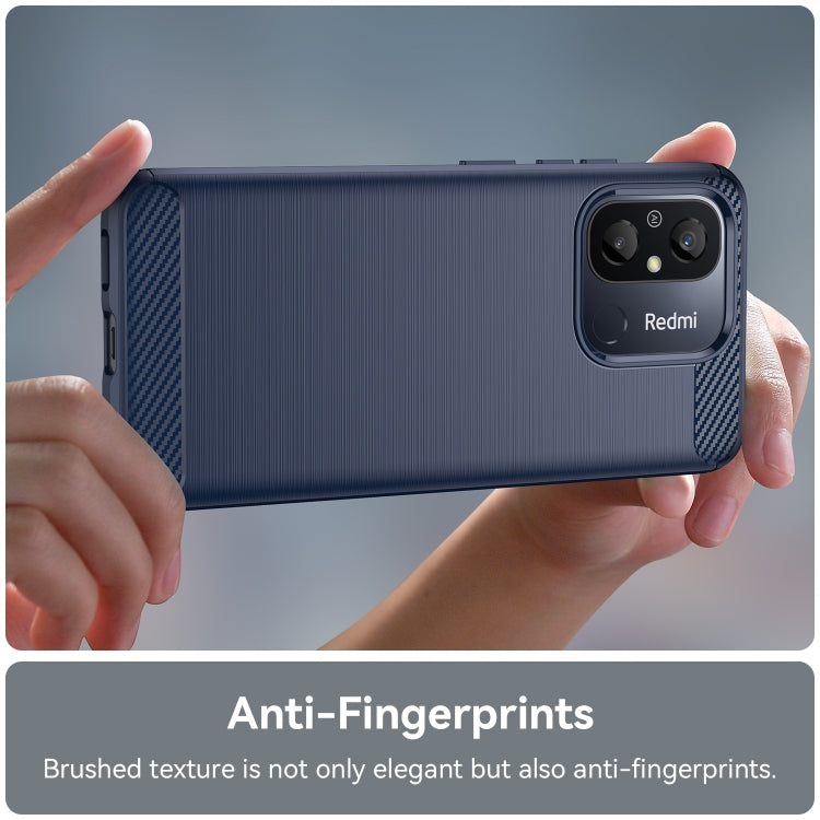 For Xiaomi Redmi 12C Brushed Texture Carbon Fiber TPU Phone Case
