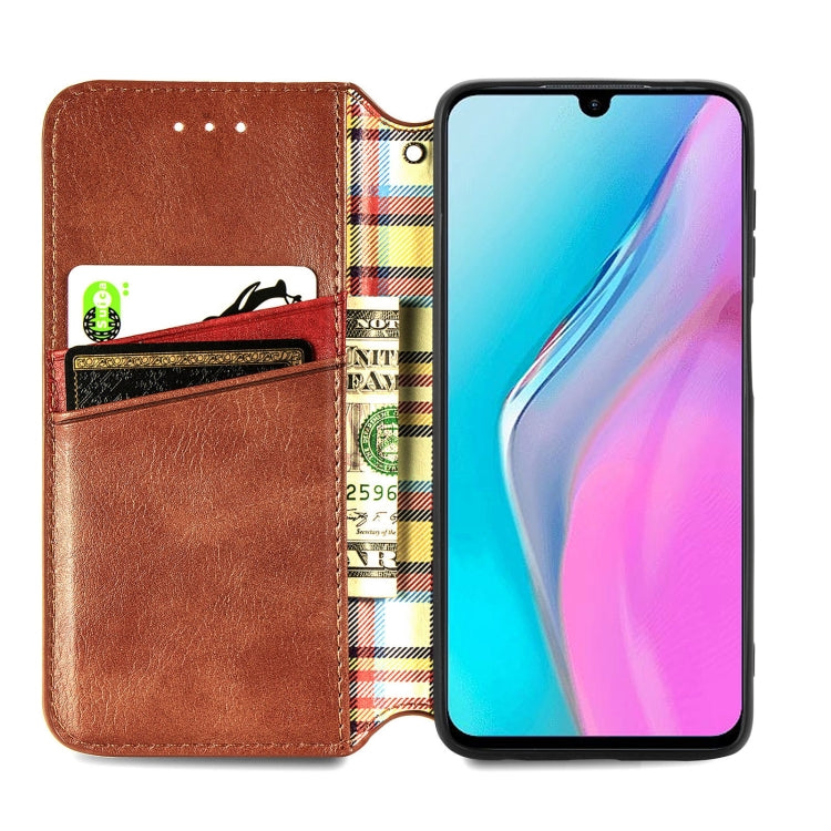 For infinix Note 11 Cubic Grid Pressed Magnetic Leather Phone Case