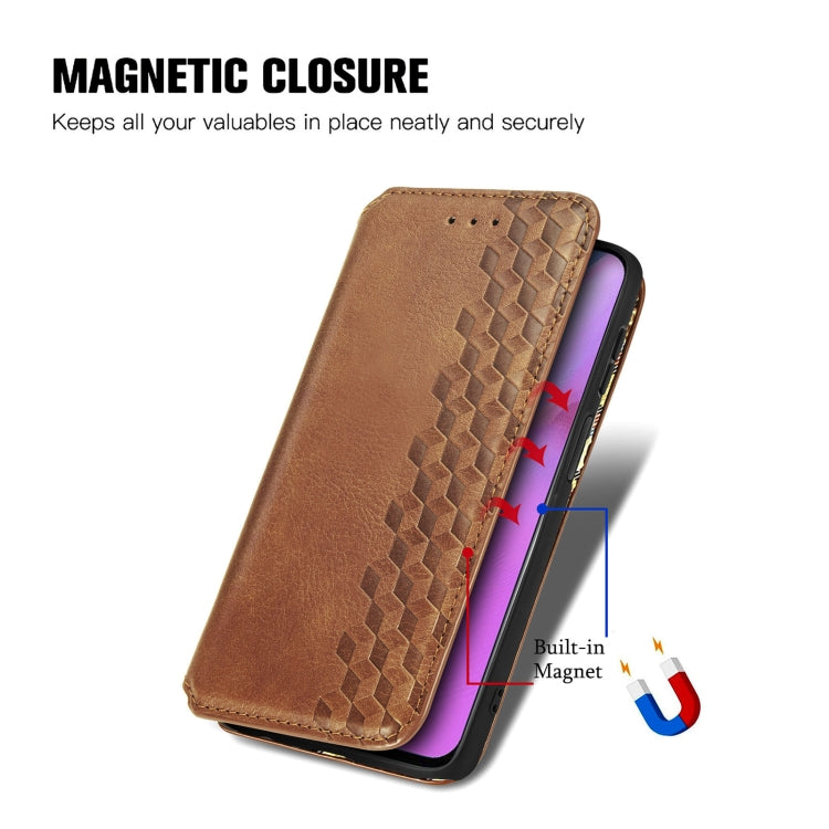 For infinix Note 11 Cubic Grid Pressed Magnetic Leather Phone Case