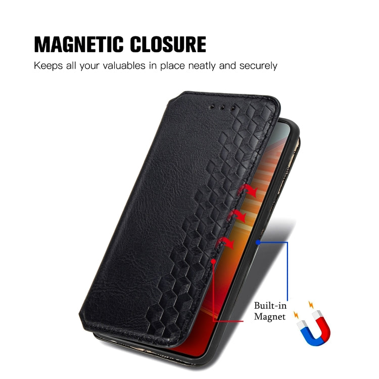 For vivo iQOO 10 Cubic Grid Pressed Magnetic Leather Phone Case
