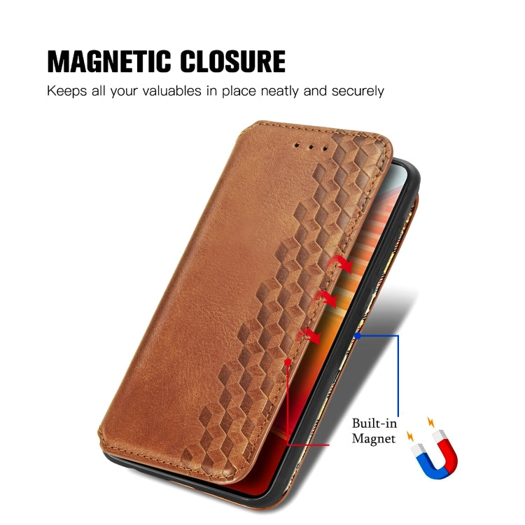 For vivo iQOO 10 Cubic Grid Pressed Magnetic Leather Phone Case