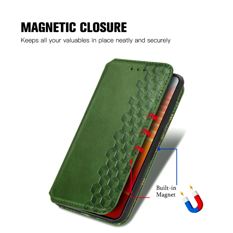 For vivo iQOO 10 Cubic Grid Pressed Magnetic Leather Phone Case