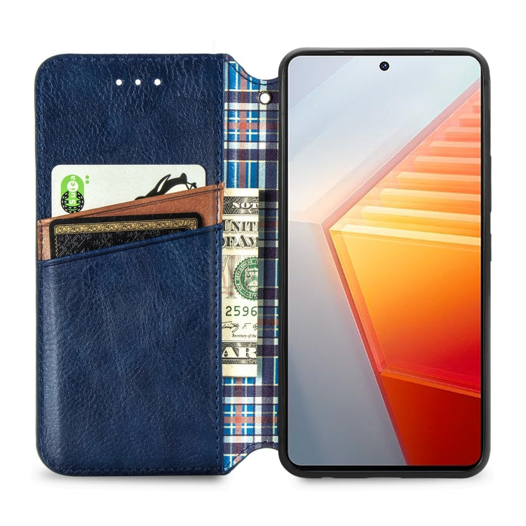 For vivo iQOO 10 Cubic Grid Pressed Magnetic Leather Phone Case