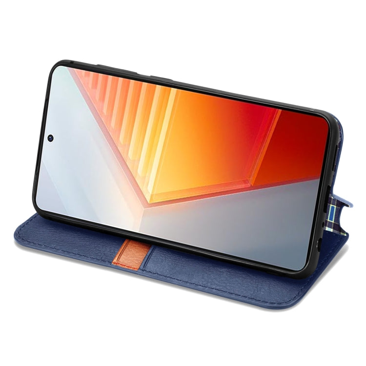 For vivo iQOO 10 Cubic Grid Pressed Magnetic Leather Phone Case