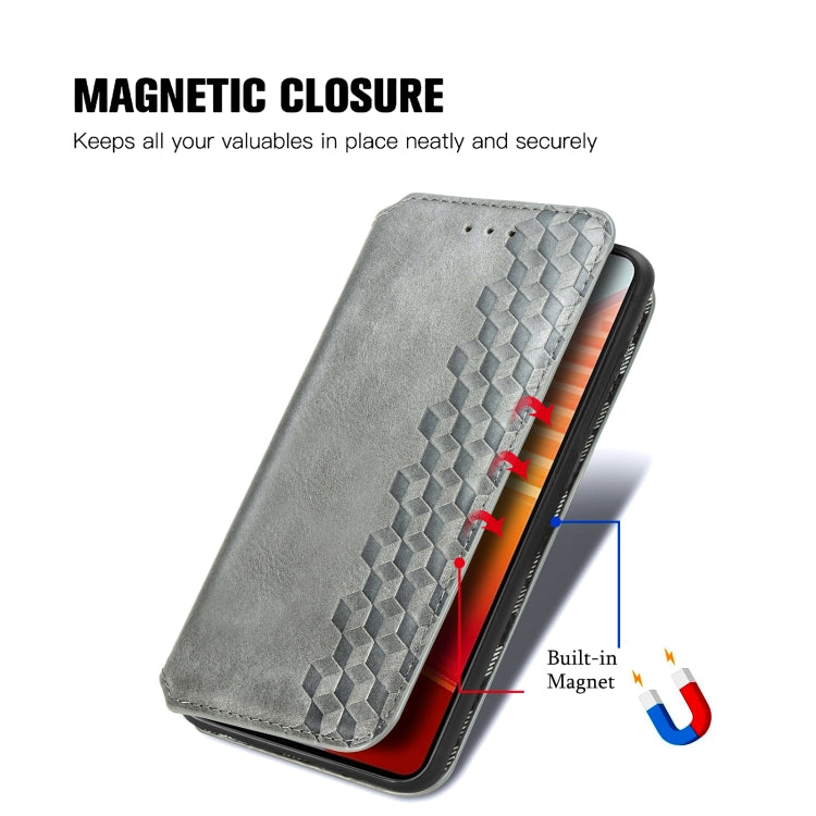 For vivo iQOO 10 Cubic Grid Pressed Magnetic Leather Phone Case