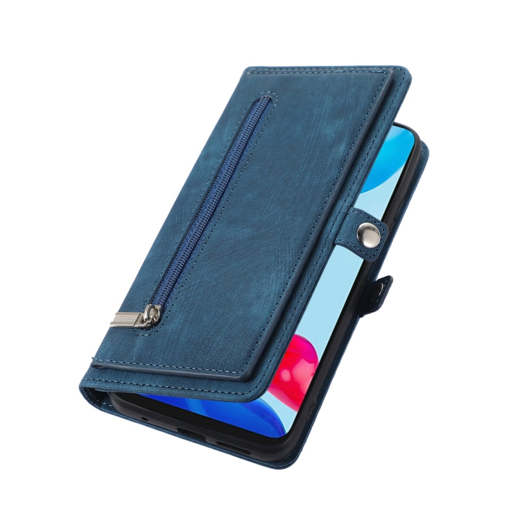 For Xiaomi Redmi A1+ Zipper Card Slot Buckle Wallet Leather Phone Case