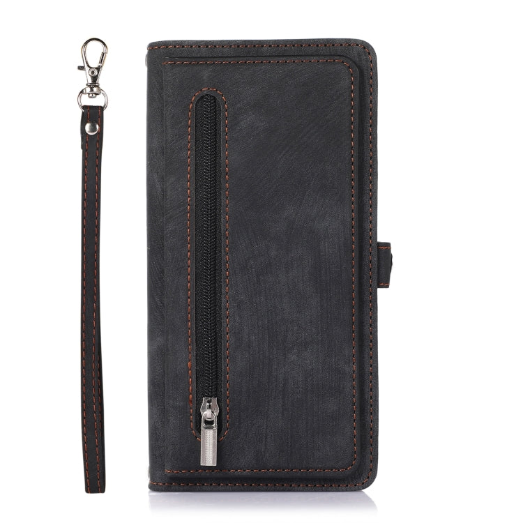 For Samsung Galaxy S23+ 5G Zipper Card Slot Buckle Wallet Leather Phone Case