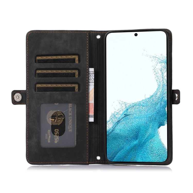 For Samsung Galaxy S23+ 5G Zipper Card Slot Buckle Wallet Leather Phone Case
