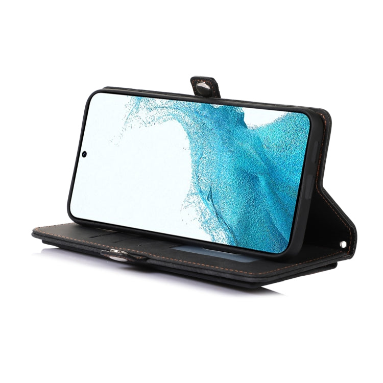 For Samsung Galaxy S23+ 5G Zipper Card Slot Buckle Wallet Leather Phone Case