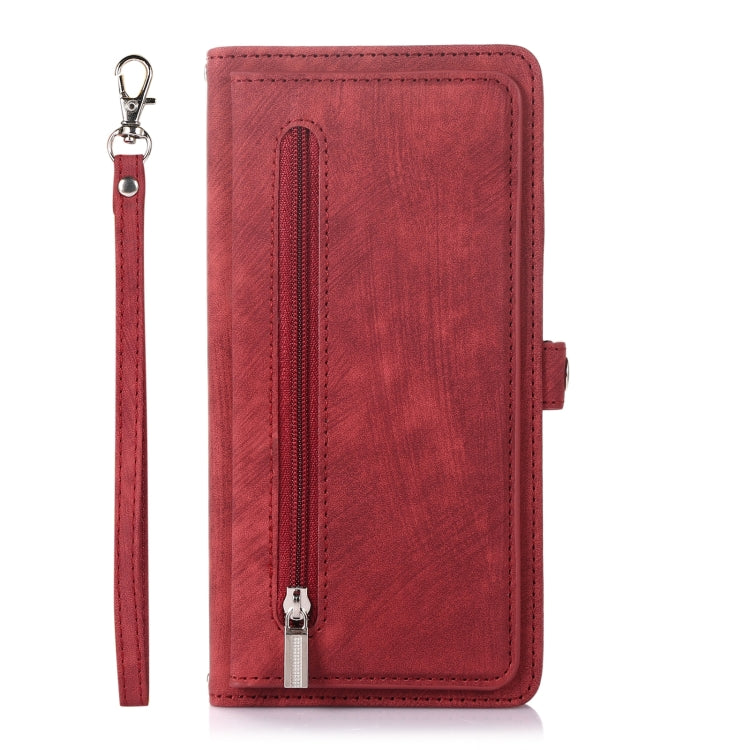 For Samsung Galaxy S23+ 5G Zipper Card Slot Buckle Wallet Leather Phone Case