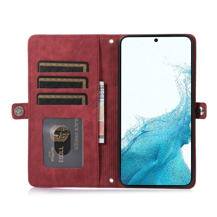 For Samsung Galaxy S23+ 5G Zipper Card Slot Buckle Wallet Leather Phone Case