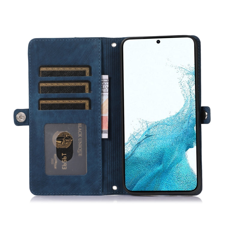 For Samsung Galaxy S23+ 5G Zipper Card Slot Buckle Wallet Leather Phone Case