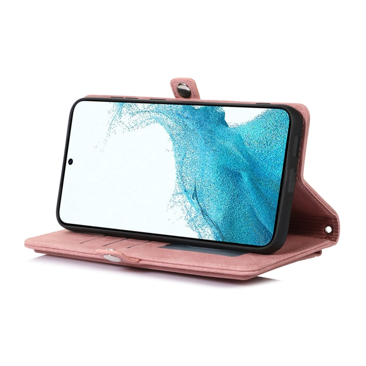 For Samsung Galaxy S23+ 5G Zipper Card Slot Buckle Wallet Leather Phone Case