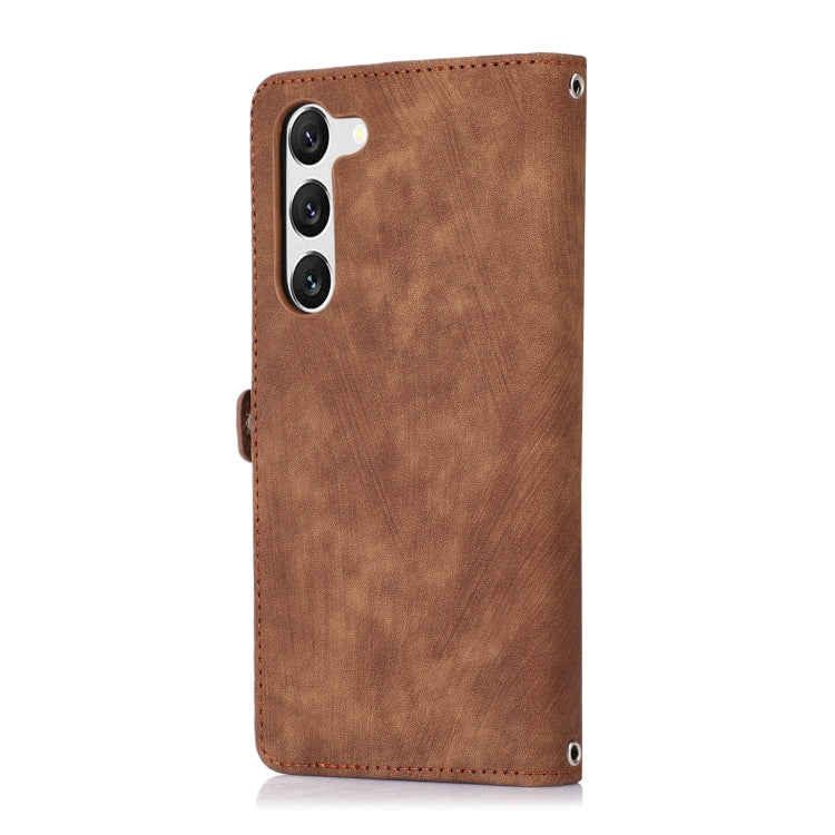 For Samsung Galaxy S23+ 5G Zipper Card Slot Buckle Wallet Leather Phone Case