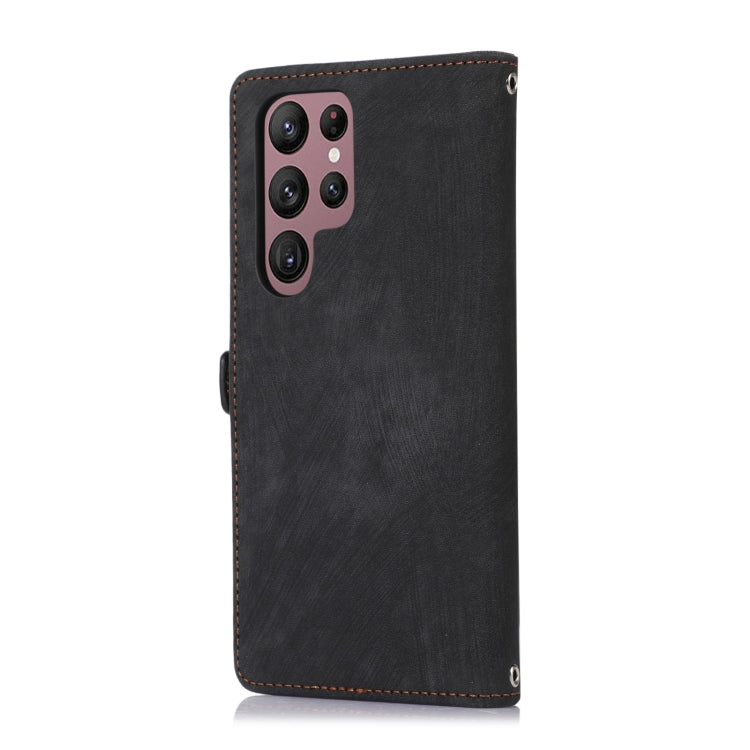 For Samsung Galaxy S23 Ultra 5G Zipper Card Slot Buckle Wallet Leather Phone Case