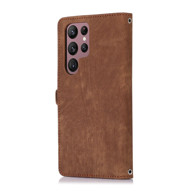 For Samsung Galaxy S23 Ultra 5G Zipper Card Slot Buckle Wallet Leather Phone Case