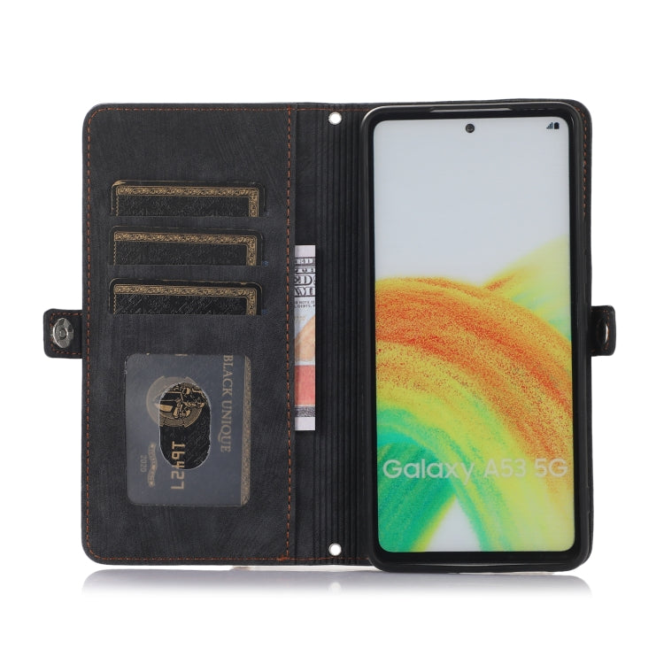 For Samsung Galaxy A23 Zipper Card Slot Buckle Wallet Leather Phone Case