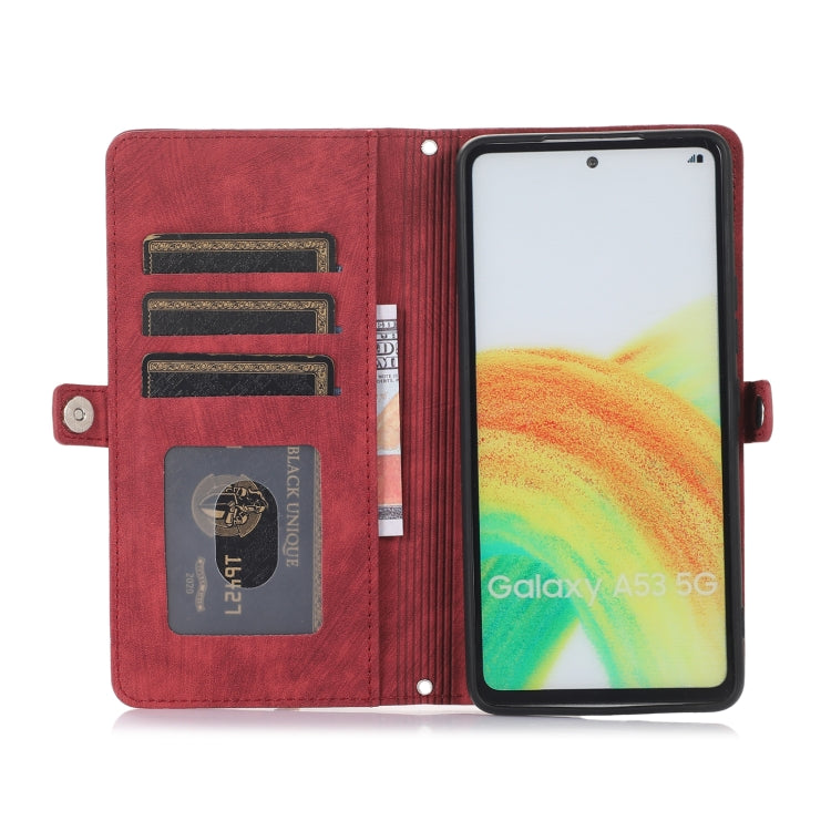 For Samsung Galaxy A23 Zipper Card Slot Buckle Wallet Leather Phone Case