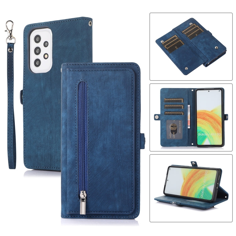 For Samsung Galaxy A23 Zipper Card Slot Buckle Wallet Leather Phone Case