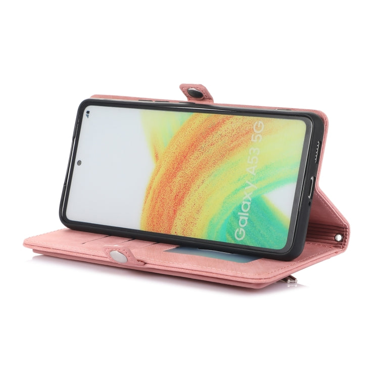For Samsung Galaxy A23 Zipper Card Slot Buckle Wallet Leather Phone Case