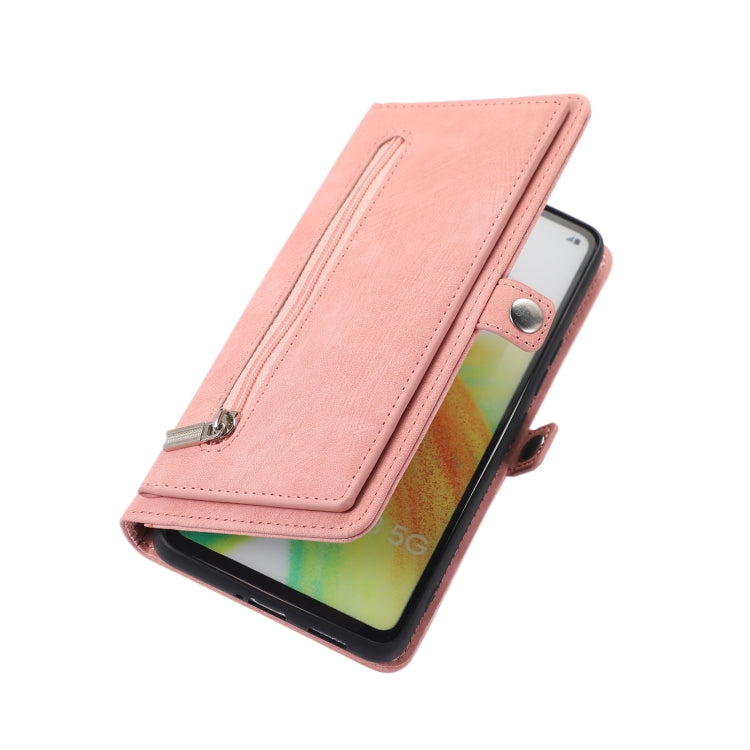For Samsung Galaxy A23 Zipper Card Slot Buckle Wallet Leather Phone Case
