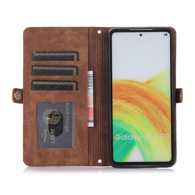 For Samsung Galaxy A23 Zipper Card Slot Buckle Wallet Leather Phone Case