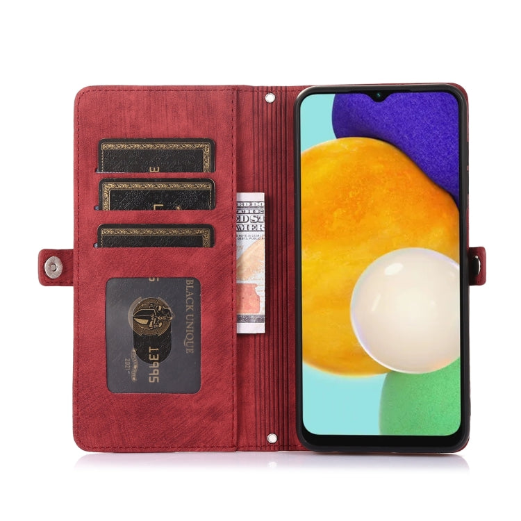 For Samsung Galaxy A13 4G / 5G Zipper Card Slot Buckle Wallet Leather Phone Case