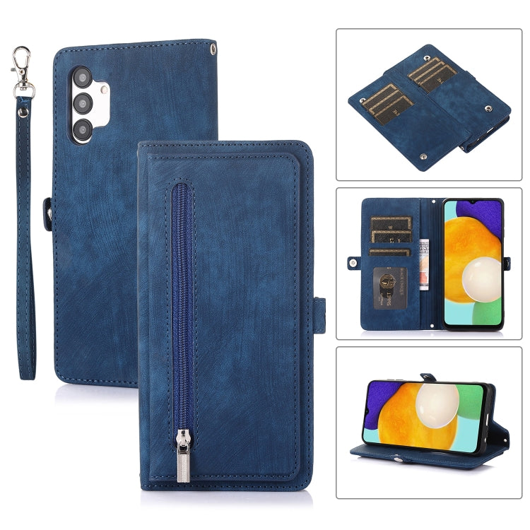 For Samsung Galaxy A13 4G / 5G Zipper Card Slot Buckle Wallet Leather Phone Case