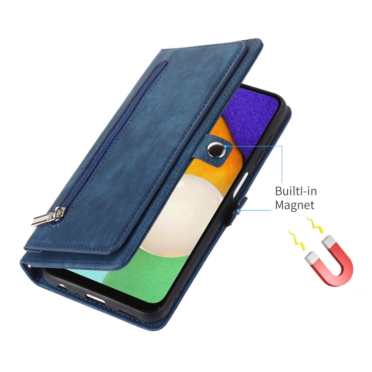 For Samsung Galaxy A13 4G / 5G Zipper Card Slot Buckle Wallet Leather Phone Case