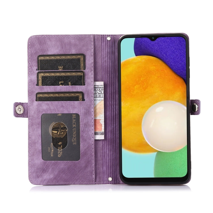 For Samsung Galaxy A13 4G / 5G Zipper Card Slot Buckle Wallet Leather Phone Case