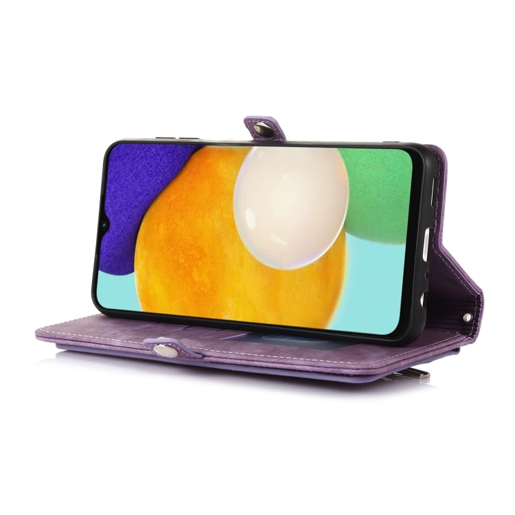 For Samsung Galaxy A13 4G / 5G Zipper Card Slot Buckle Wallet Leather Phone Case