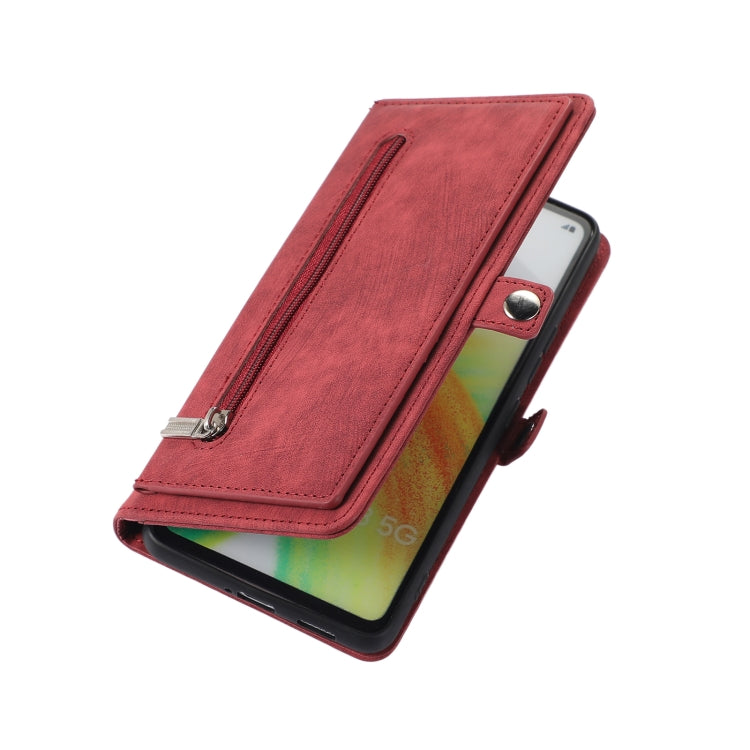 For Samsung Galaxy A53 5G Zipper Card Slot Buckle Wallet Leather Phone Case