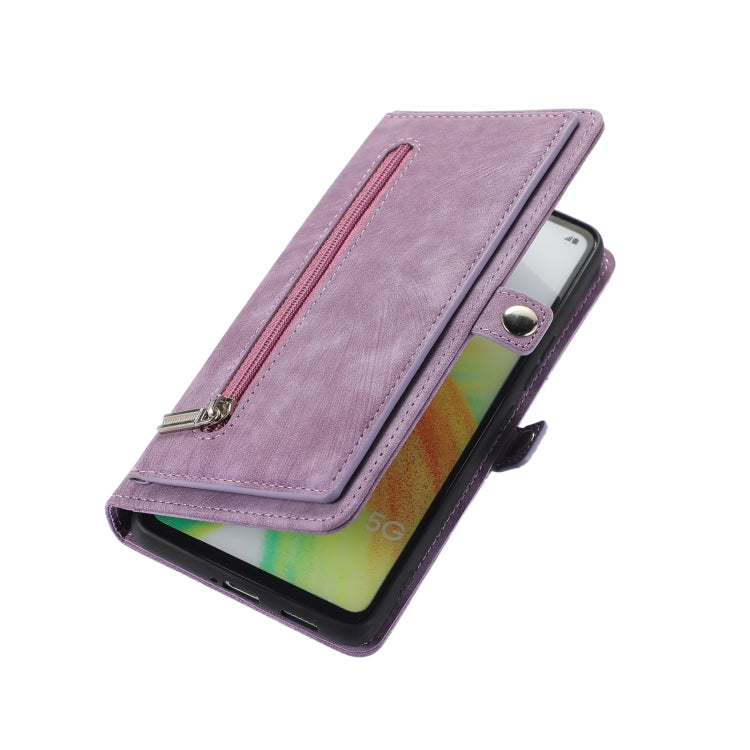 For Samsung Galaxy A53 5G Zipper Card Slot Buckle Wallet Leather Phone Case