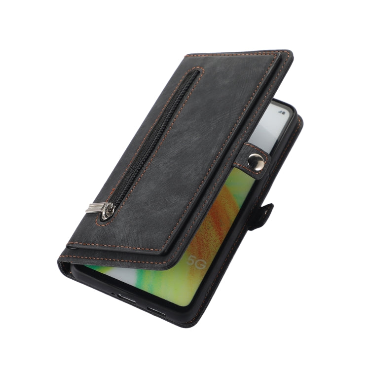 For Samsung Galaxy A33 5G Zipper Card Slot Buckle Wallet Leather Phone Case