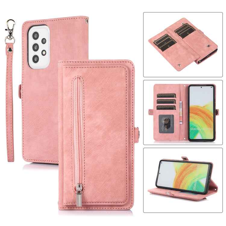 For Samsung Galaxy A33 5G Zipper Card Slot Buckle Wallet Leather Phone Case