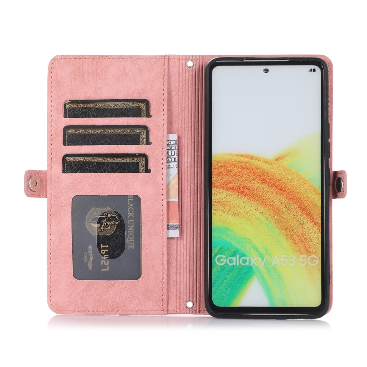 For Samsung Galaxy A33 5G Zipper Card Slot Buckle Wallet Leather Phone Case