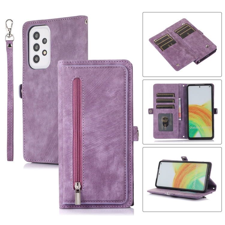 For Samsung Galaxy A33 5G Zipper Card Slot Buckle Wallet Leather Phone Case