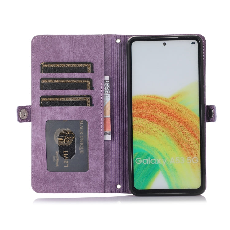 For Samsung Galaxy A33 5G Zipper Card Slot Buckle Wallet Leather Phone Case